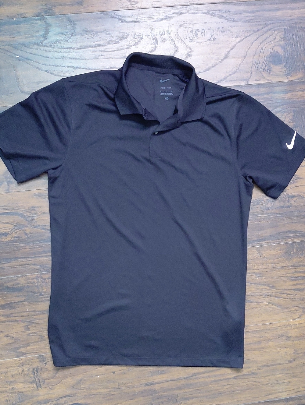 Nike Black Short-Sleeve Polo with Swoosh